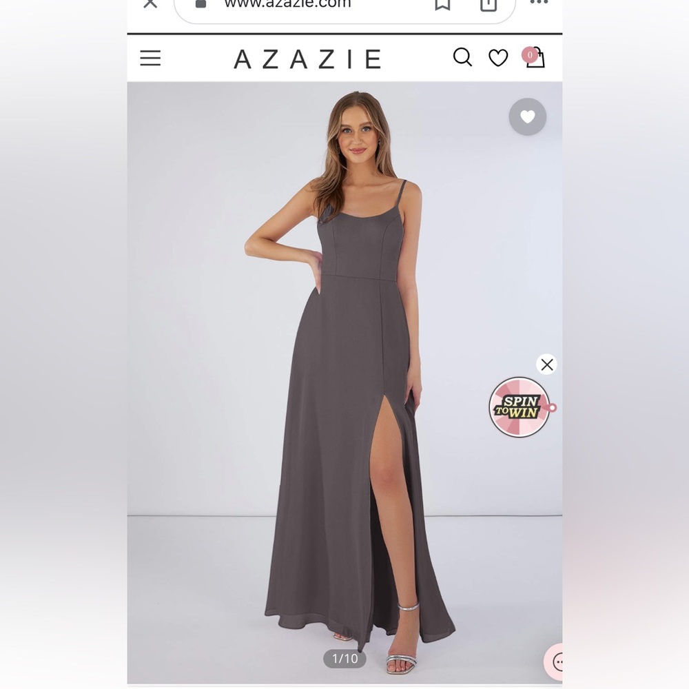 Azazie Steel Gray Moira Bridesmaid Dress
